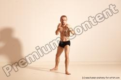 Underwear Martial art Man White Moving poses Slim Short Blond Dynamic poses Academic